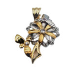 Biene Blüten Anhänger 585 Gold BJAN276