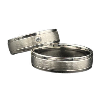 Trauringe 585 Weißgold 0,04 ct K71/72