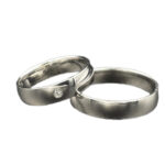 Trauringe 585 Weißgold 0,03 ct K63/64