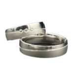 Trauringe 585 Weißgold 0,06 ct K739