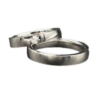 Trauringe Princess 585 Weißgold 0,06 ct K140