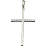 Kreuz Anhänger 585 Weißgold BJAN699
