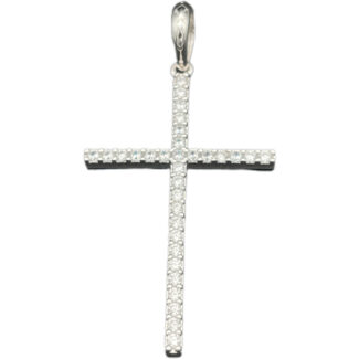 Kreuz Anhänger 585 Weißgold BJAN699