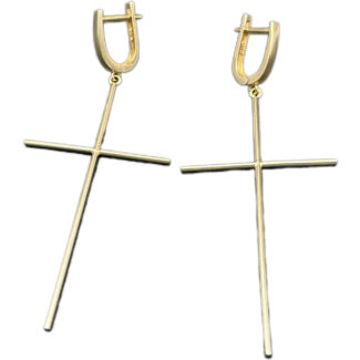 Kreuz Ohrhänger 585 Gold O87