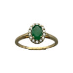 Smaragd Verlobungsring 585 Gold Diamant SR2