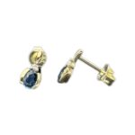 Saphir Ohrstecker 585 Gold Diamant SO3