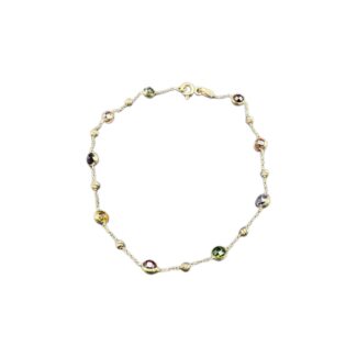 Buntes Armband 585 Gold 19 cm AM16