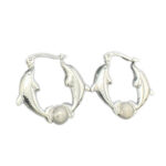 Delfin Ohrhänger 585 Weißgold O172