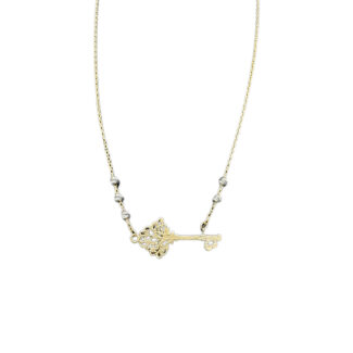 Schlüssel Halskette 585 Gold 42 cm HK293