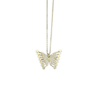 Schmetterling Halskette 585 Gold 42 cm HK306